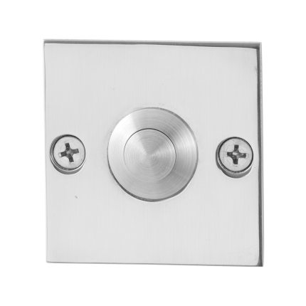 Türklingel mit Edelstahl Druckknopf GPF9827.48 quadratisch 50x50x2 mm Edelstahl poliert