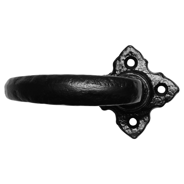 Türgriff auf Rosette KP2471L Schmiedeeisen schwarz