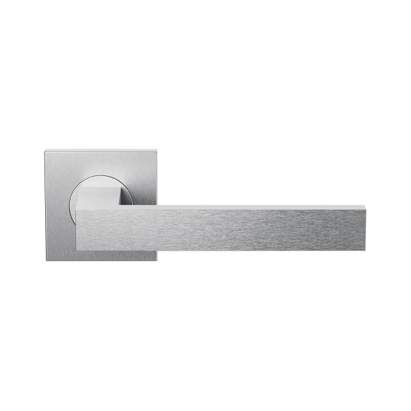 Deurkruk op Rozet RVS geborsteld - Rechthoekig Model - 19mm - Cubic Colors 