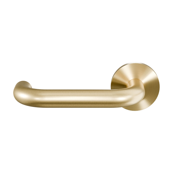 Deurkruk op rozet U-model 19mm gatdeel links PVD Mat Messing 