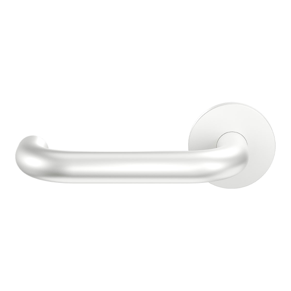 Deurkruk op rozet U-model 19mm gatdeel links Wit Egaal