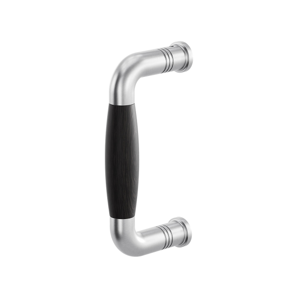 Stoßgriff Tonnen Modell Ika 130mm Edelstahl gebürstet mit Ebenholz
